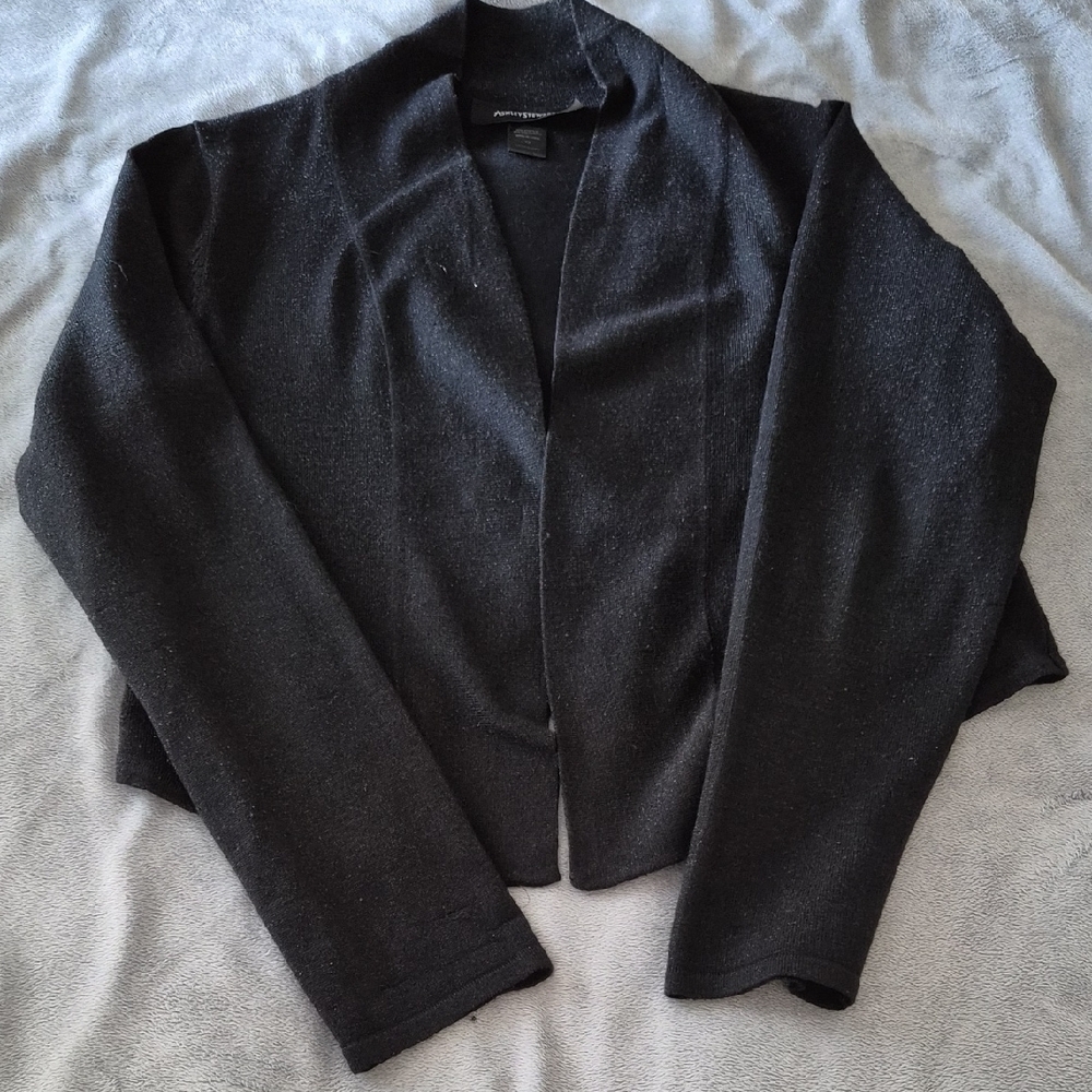 Black Sgimmer Open Front Sweater